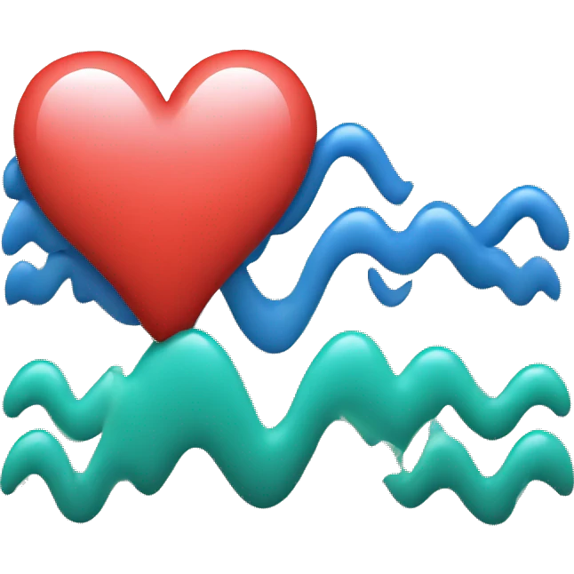 heart with bp wave splitting it in two emoji