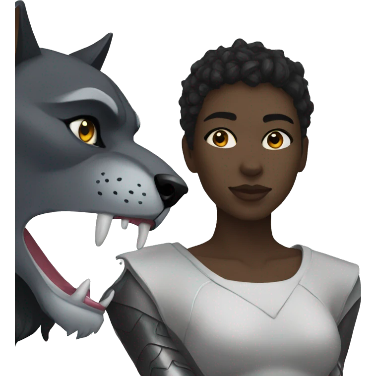 black panther with white wolf emoji