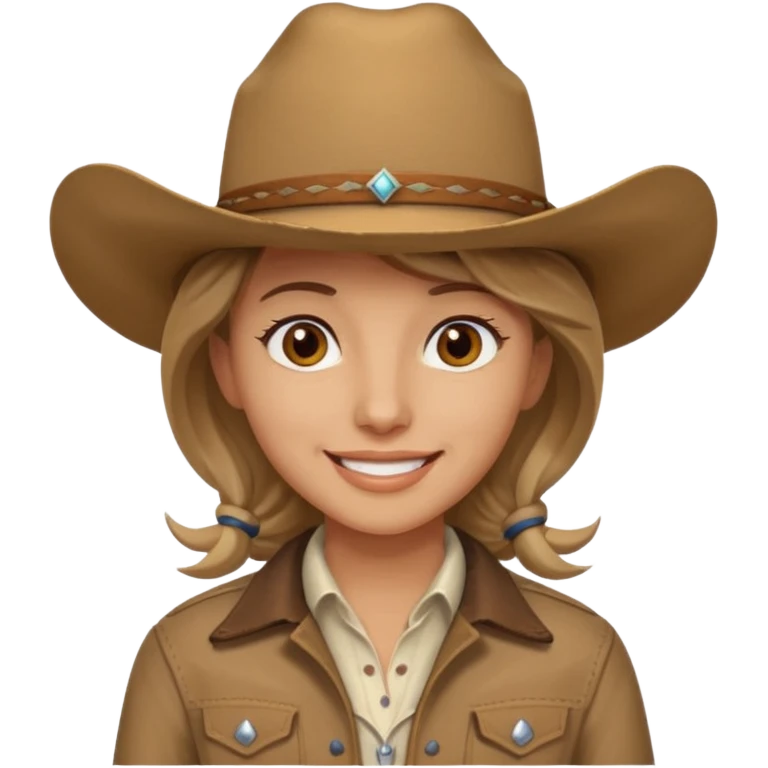 Ennis Del Mar from Brokeback Mountain with brown eyes, dark blonde hair, ivory shirt, brown jacket and cowboy hat emoji