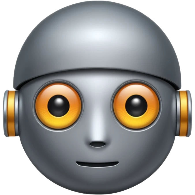 round  robot,one-eye, half body emoji