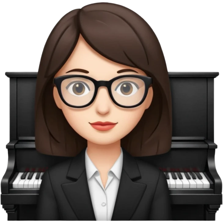 Brunette glassespianist emoji