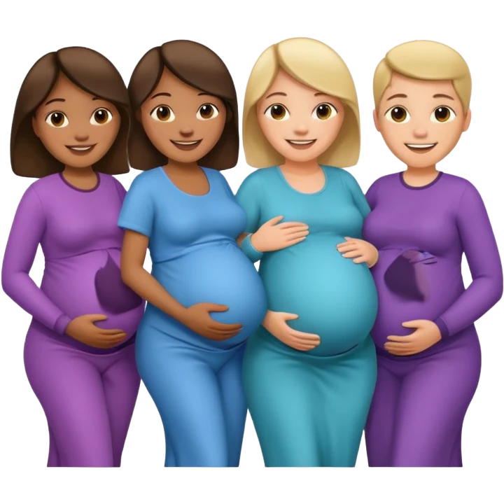 a group of pregnant men and women emoji