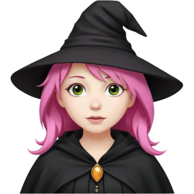 A witch with a pink hair emoji