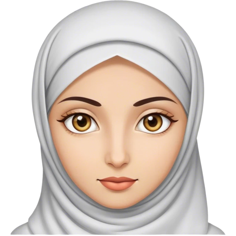 Fair skin Muslim woman clear eyes emoji