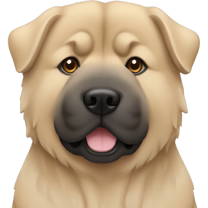 Beige grey chow-chow black muzzle emoji