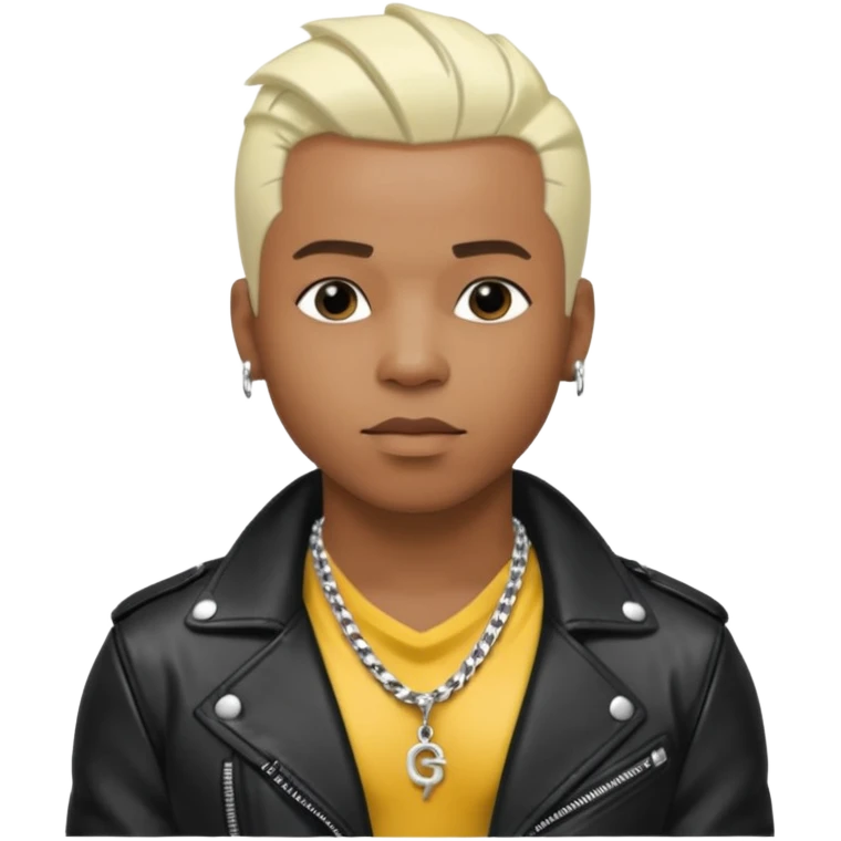 Sisqó, R&B Singer with platinum blonde hair, dark skin, shirtless with necklace, black leather jacket emoji
