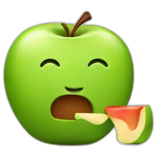 guy eating apple emoji