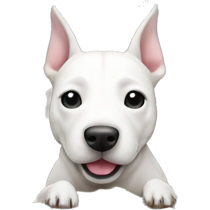 White bull terrier burying money  emoji