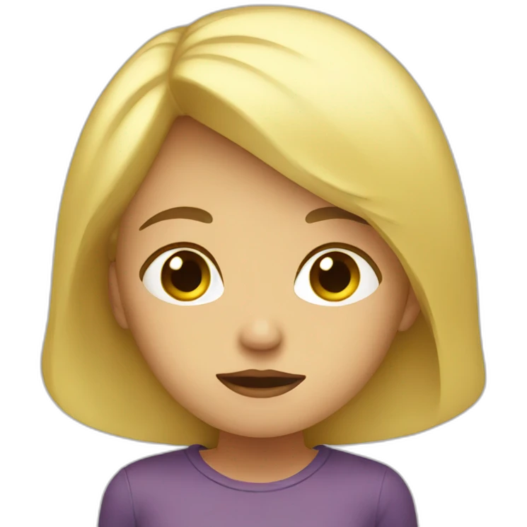 sad blonde looking up emoji