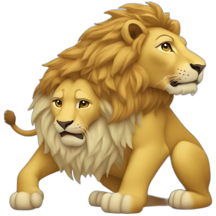 Un lion qui joue à la switch emoji