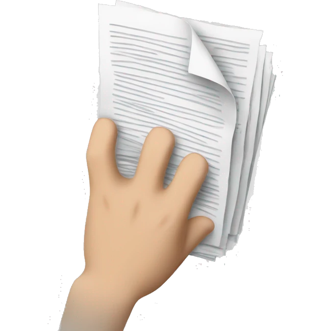 hand with documents emoji