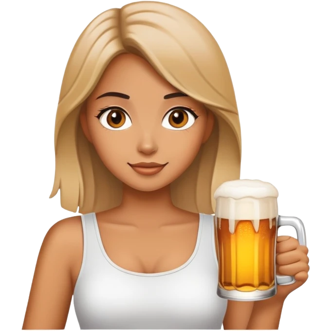 beautiful girl with beer emoji