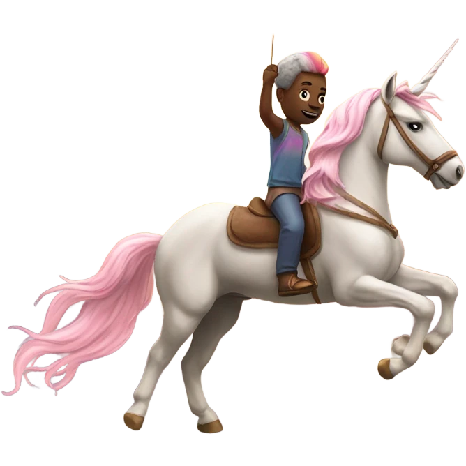 A unicorn riding off into the sunset ￼ emoji