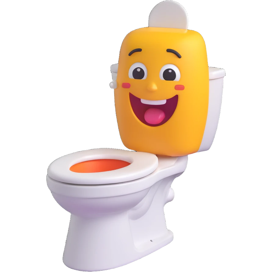 Skibidi Toilet character mewing, funny expression, 3D emoji style emoji