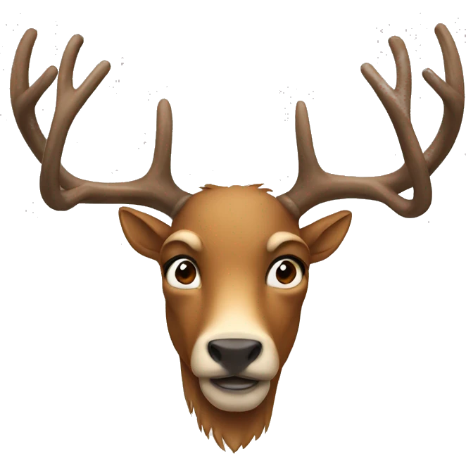 dear with a broken antler emoji