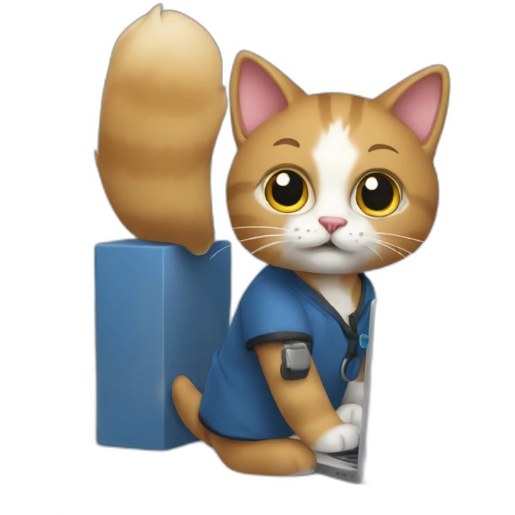 cat working with Azure on Friday emoji