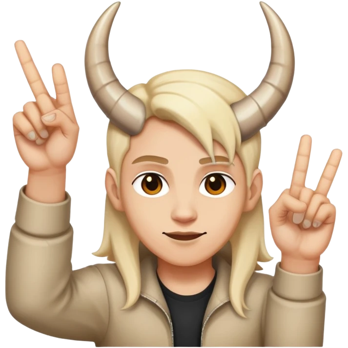 Rock on hand sign with light skin tone, horns gesture emoji