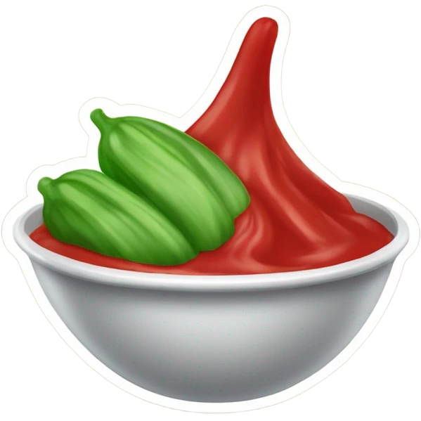 bote de plastico con salsas roja emoji