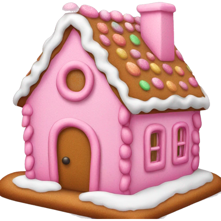 Pink Gingerbread house  emoji