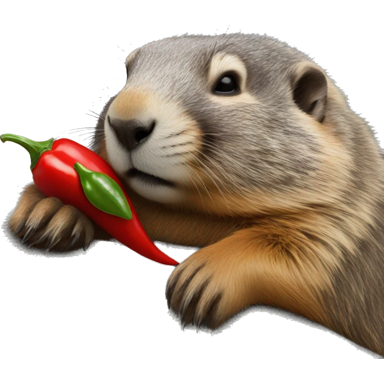 marmot sleeping with a chilli pepper emoji