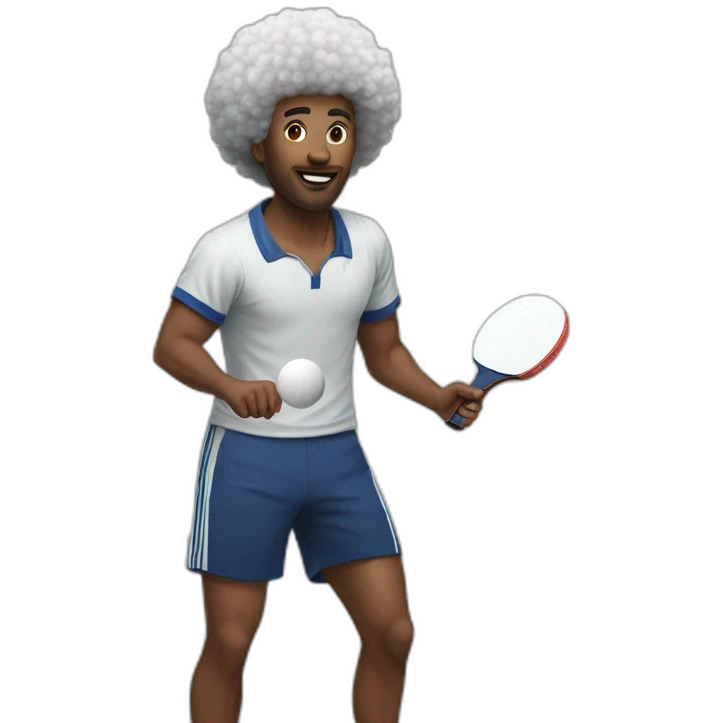 Afro ping pong emoji