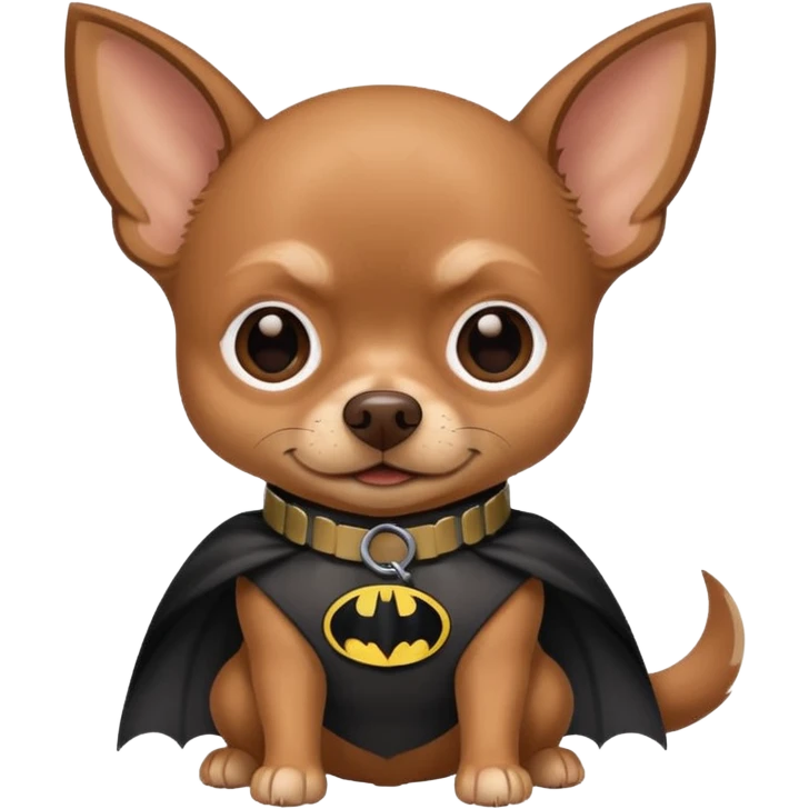 Brown Chihuahua with batman logo on his collar emoji