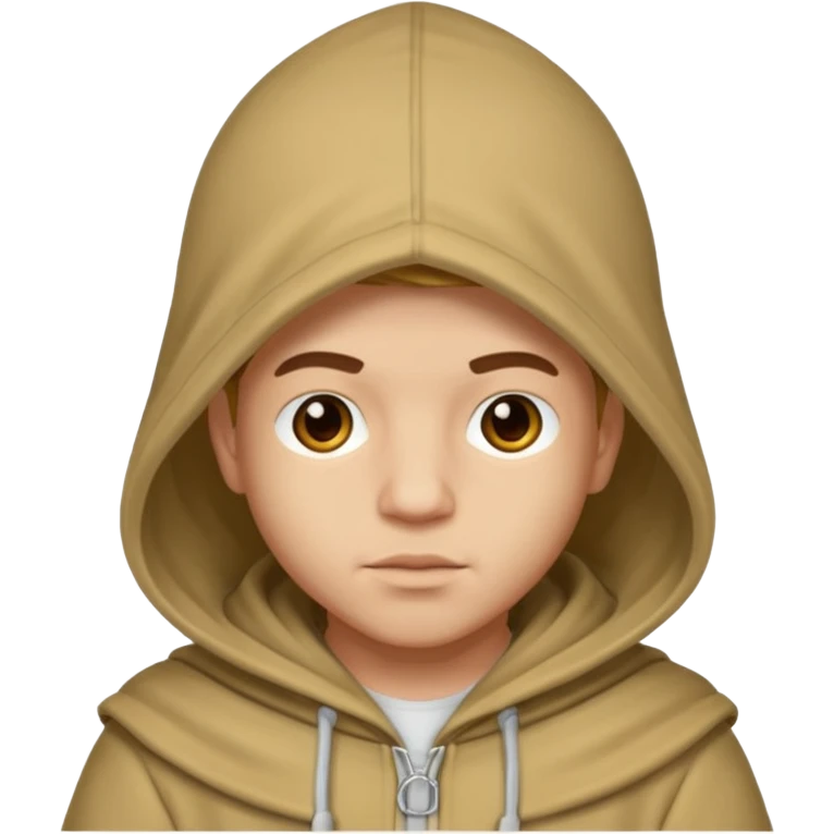 Moreno greñudo con capucha emoji