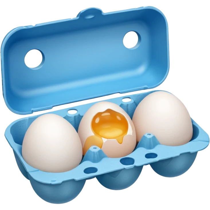 make a egg carton with six spaces but only one egg inside to represent isolation. make the egg have a sad expression like a sad face with tears to communicate his worry. the egg should be white and be the only egg inside the carton. emoji