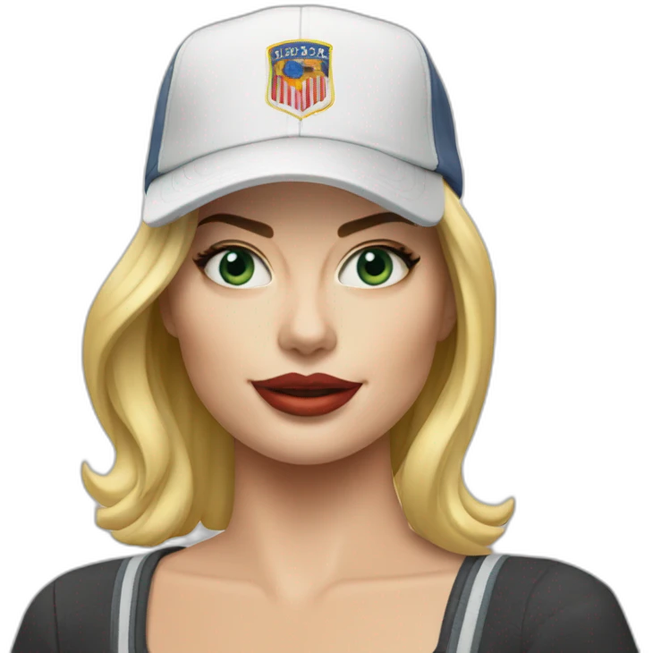 Margot robbie in a cap emoji