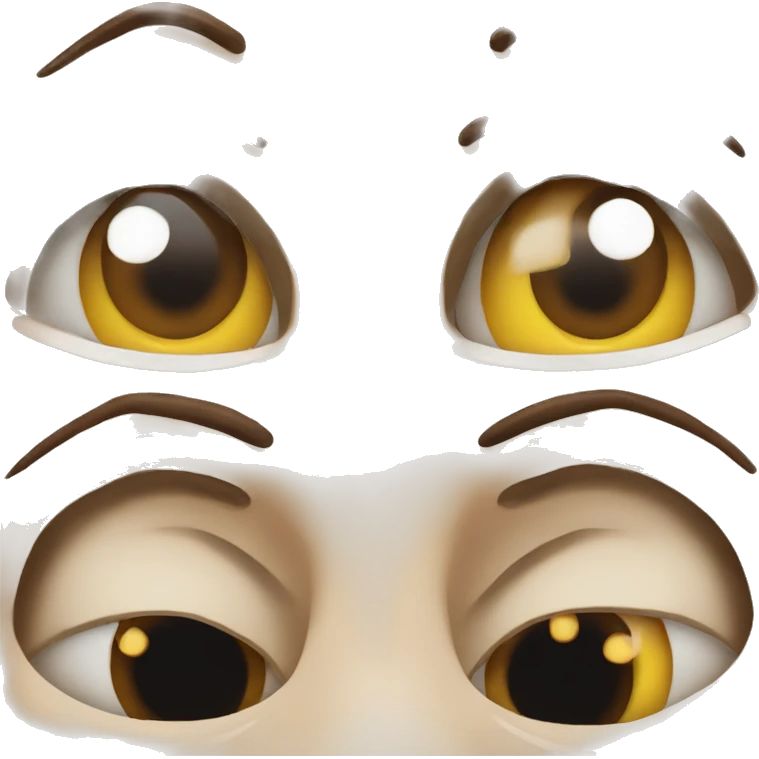 Face with eyes dar apart from each other emoji