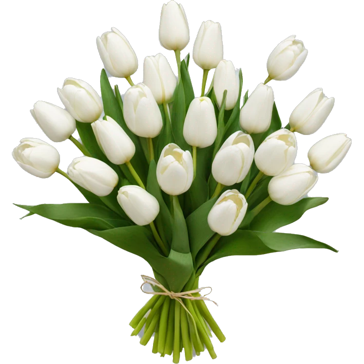 13 white tulips bouquet emoji
