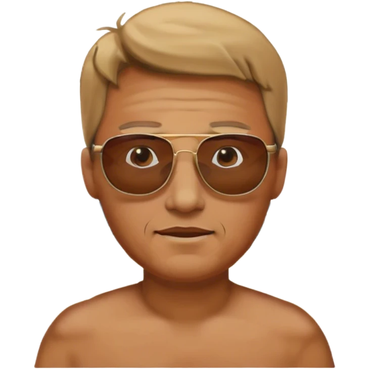 tan man on beach with sunglasses emoji