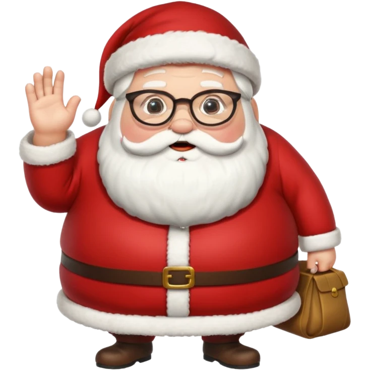 Fat santa with glasses full body 
 emoji