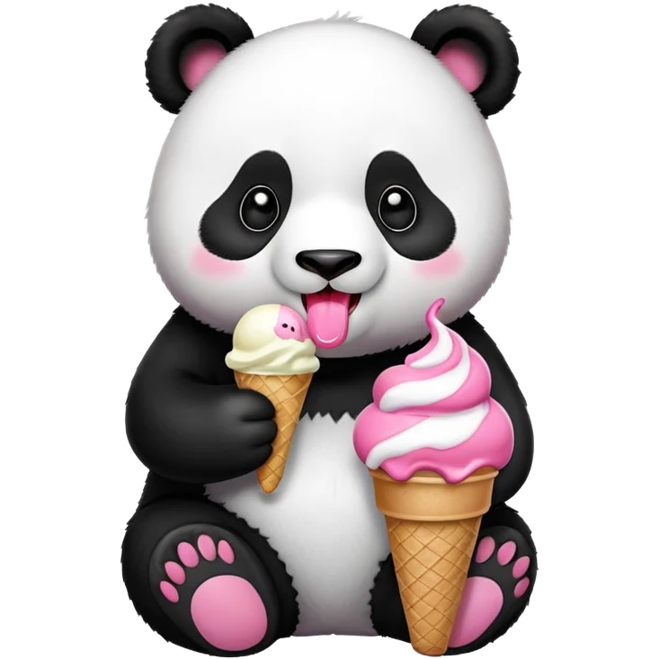 Panda eating ice cream emoji