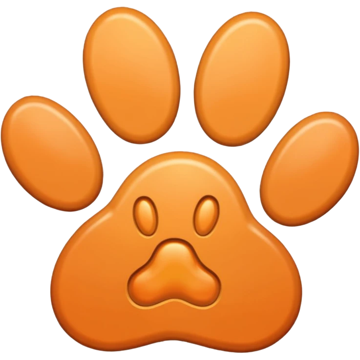 a light pastel orange pawprint emoji