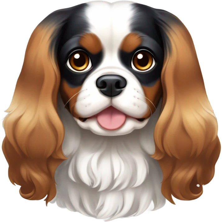 Tri-color Cavalier King Charles spaniel  emoji