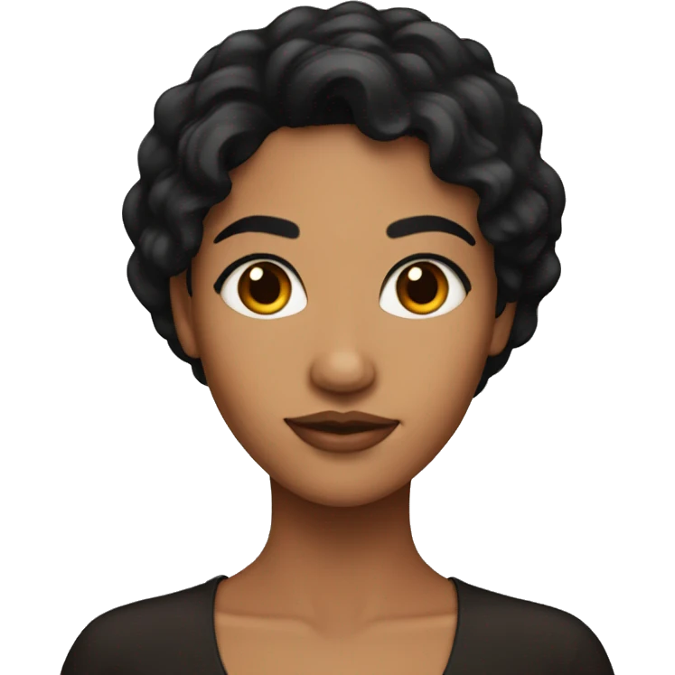 Brown skin Latina with black hair  emoji