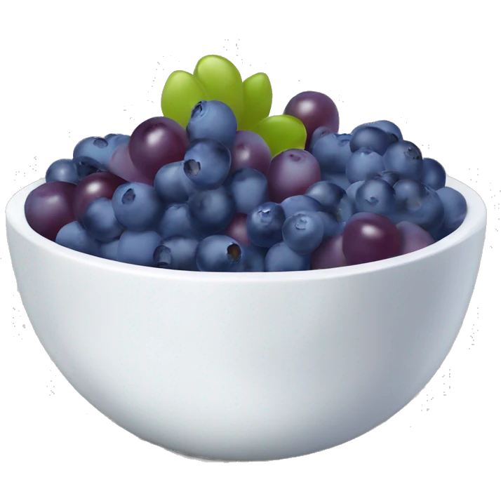 yoghurt bowl with grapes and blueberries emoji