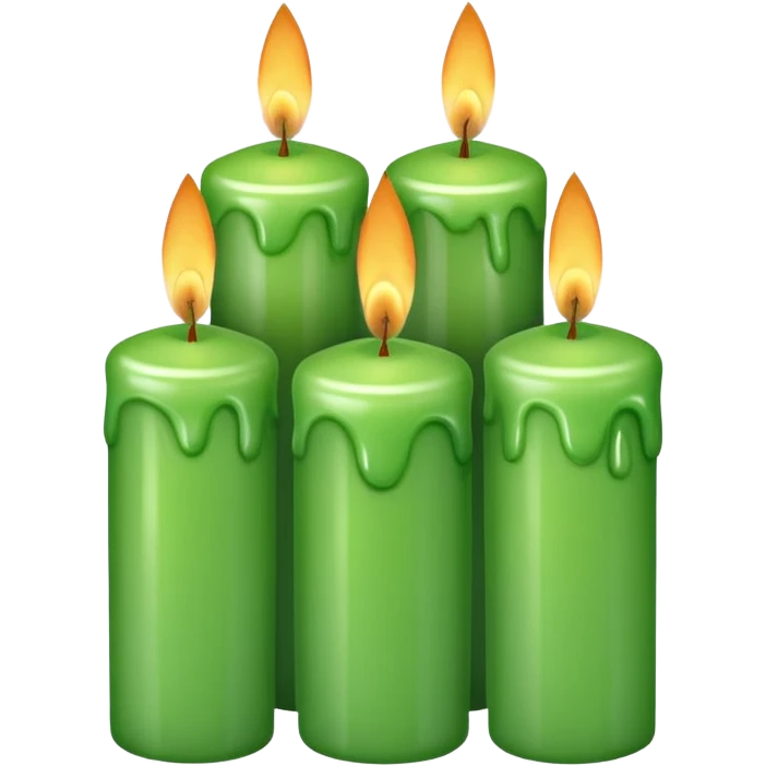 4 GREEN CANDLES emoji