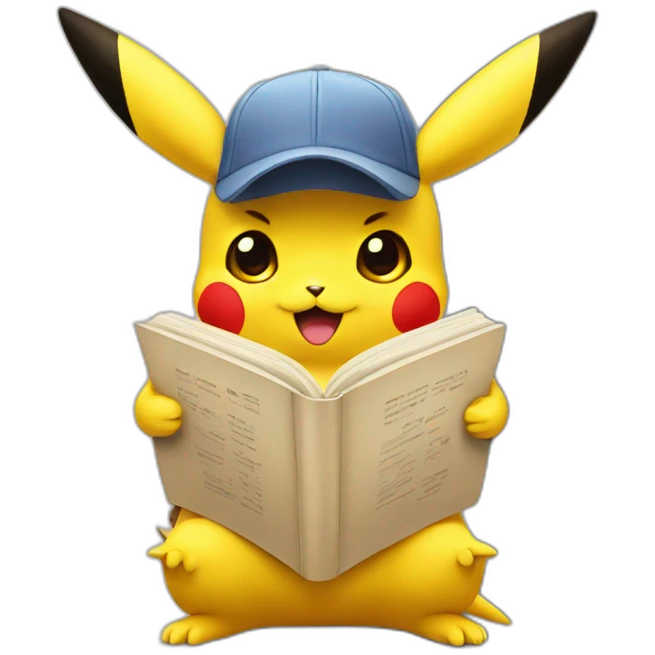 Pikachu reading emoji