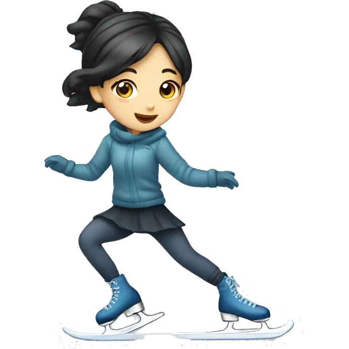 Ice skating girl asian  emoji