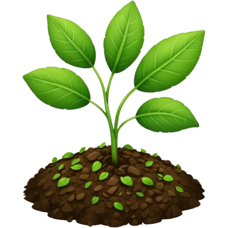 ground with small plant leaf emoji