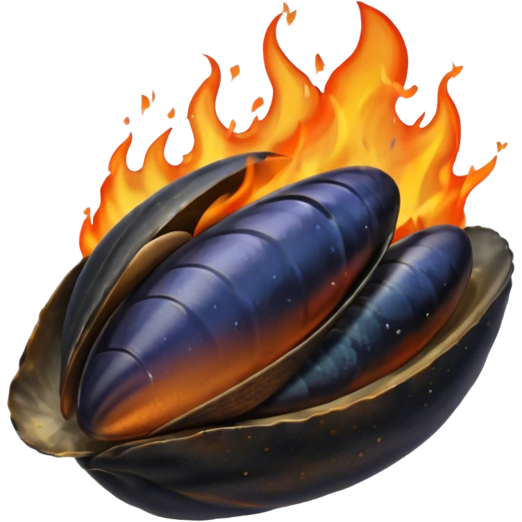 mussel on fire emoji