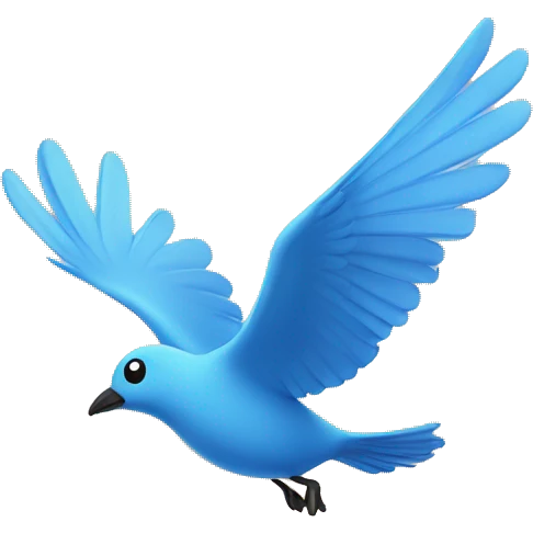 Blue sky with a flying bird emoji