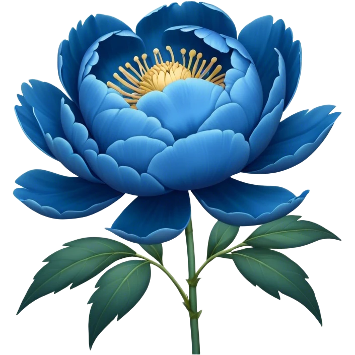 single blue Peony, straight stem emoji