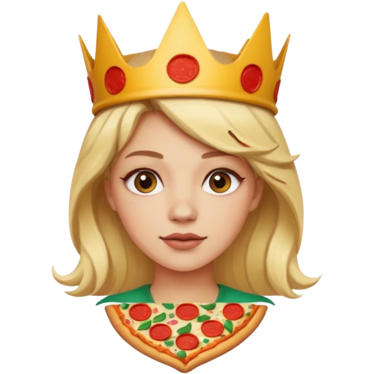 Blonde pizza queen with sharp features  emoji