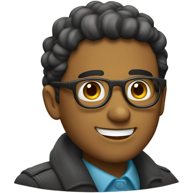birete y lentes pelo largo sonriente emoji