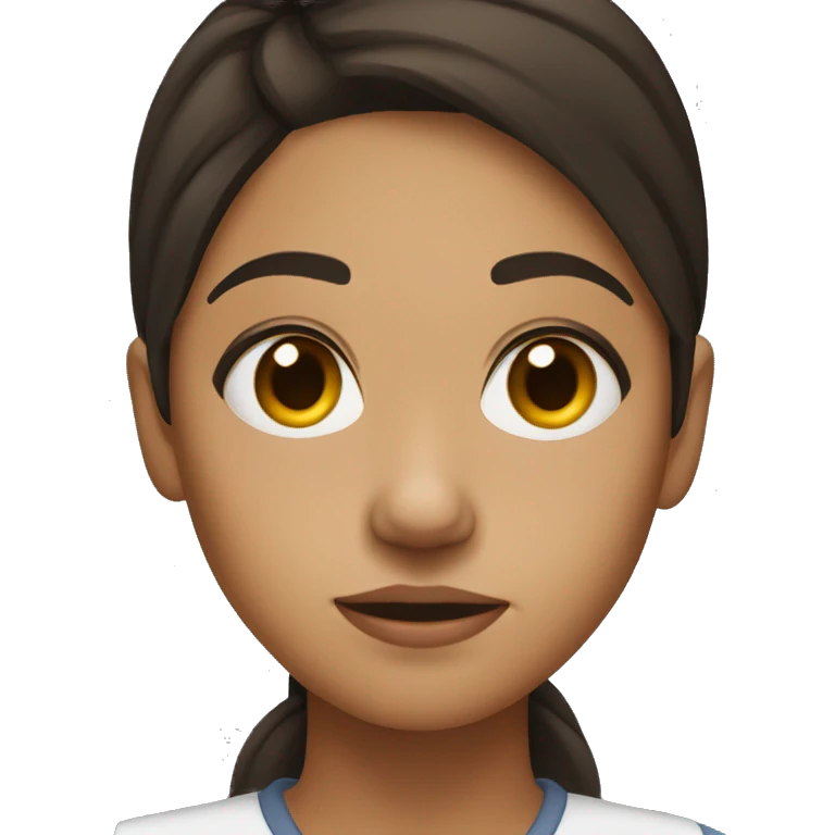 Upset Light skin Hispanic female with dark brown hair  emoji
