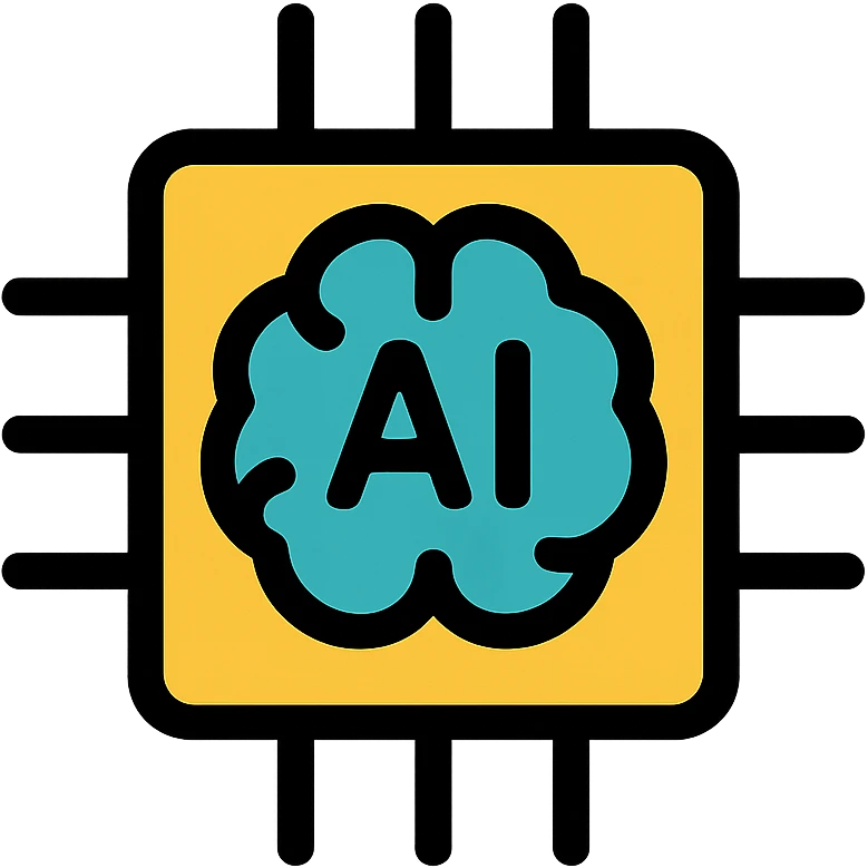AI icon, modern minimal style, clean lines, simple shapes, minimal color palette emoji
