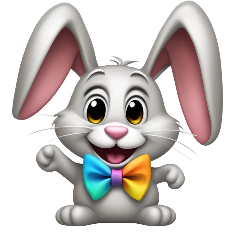 Super silly bunny emoji